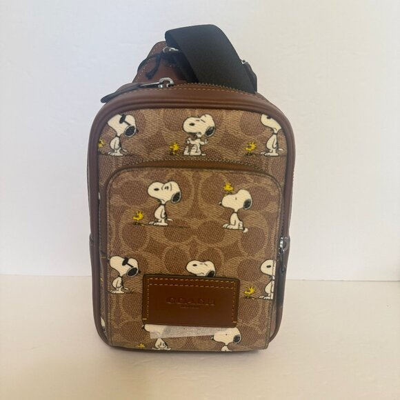Coach X Peanuts Racer Sling Pack In Signature Canvas With Snoopy Print cbk47 - Picture 1 of 7